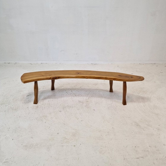 Image 1 of Vintage wooden tree trunk bench, France 1960