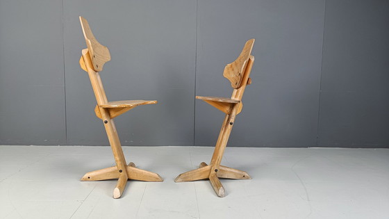 Image 1 of Pair of plywood ergonomical chairs by Rybo, 1970s