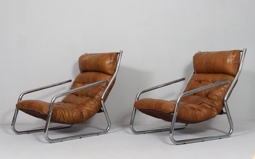 2x Patchwork cantilever armchair, Germany, 1970s