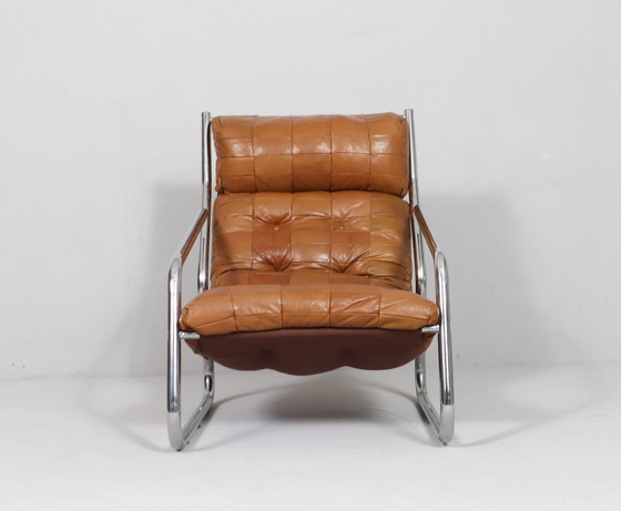 Image 1 of 2x Patchwork cantilever armchair, Germany, 1970s