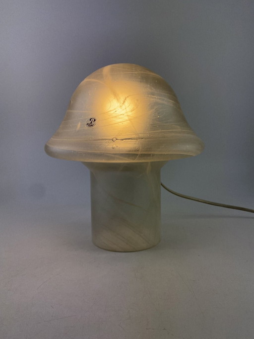 1 Of 4 Swirl Clear Glass Peill and Putzler Mushroom Table Lamp 1970