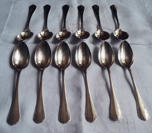 Christofle Set Of Silver Metal Cutlery Forks Spoons Ladles