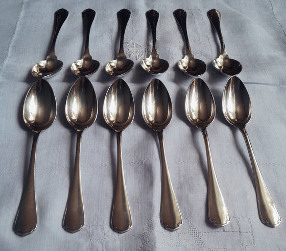 Image 1 of Christofle Set Of Silver Metal Cutlery Forks Spoons Ladles