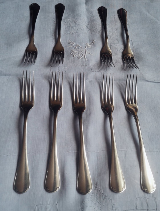 Image 1 of Christofle Set Of Silver Metal Cutlery Forks Spoons Ladles