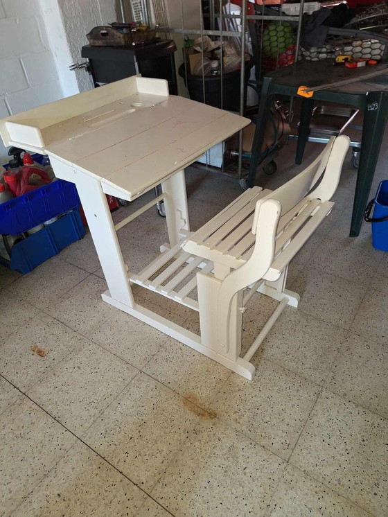 Image 1 of Beautiful Vintage Children's School Bench