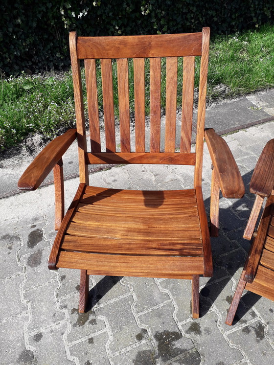 Image 1 of 2 Teak and Garden Ocean folding chair with armrests