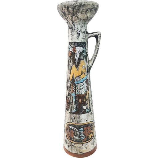 Soliflore vintage en cerámica de Aldo Londi, Italia, 1950