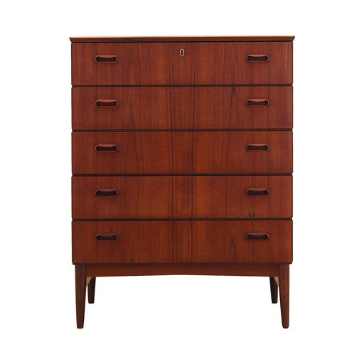 Teak Chest Of Drawers, Danish Design, 1970S, Production: Denmark