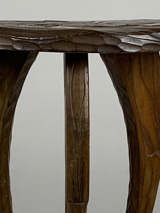 Image 1 of Japanese Hand Carved Side Table from Liberty London, 1905