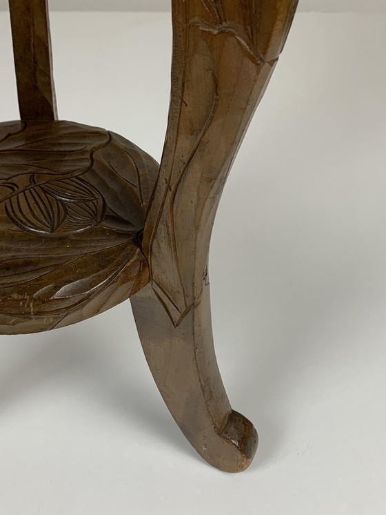 Image 1 of Japanese Hand Carved Side Table from Liberty London, 1905