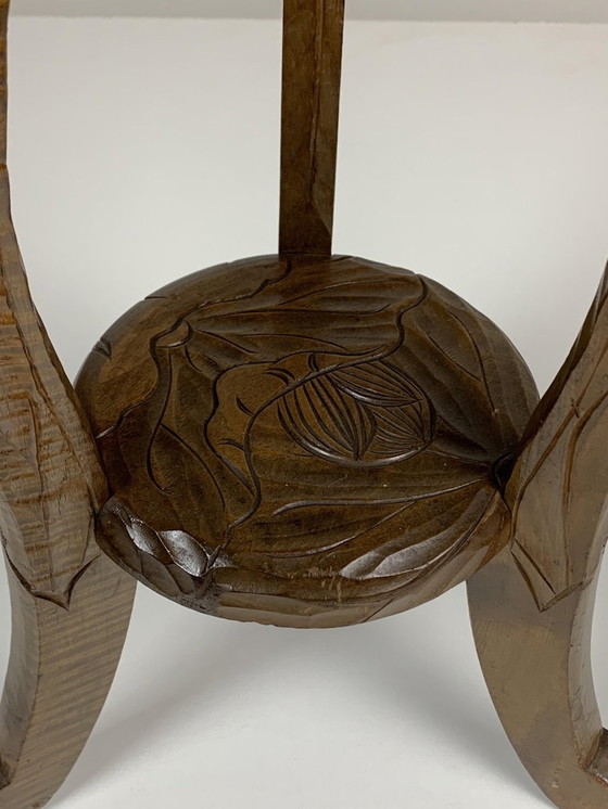 Image 1 of Japanese Hand Carved Side Table from Liberty London, 1905