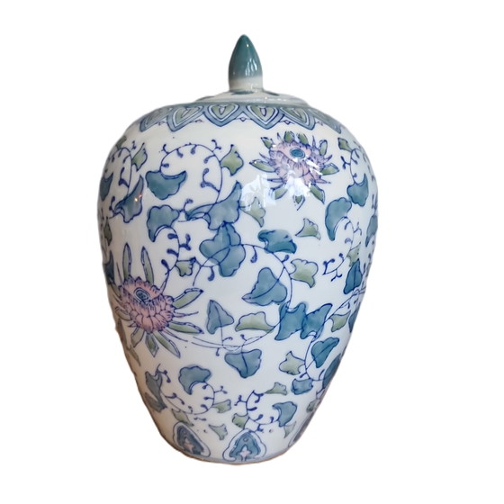 Image 1 of Porcelain Oval Ginger Jar, 1950s