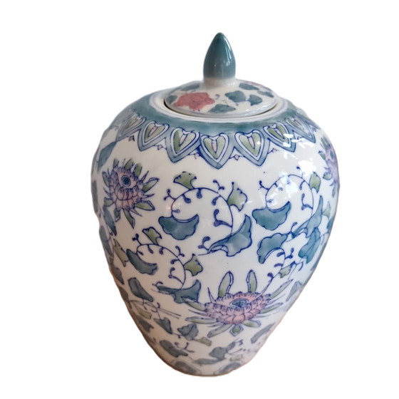 Image 1 of Porcelain Oval Ginger Jar, 1950s