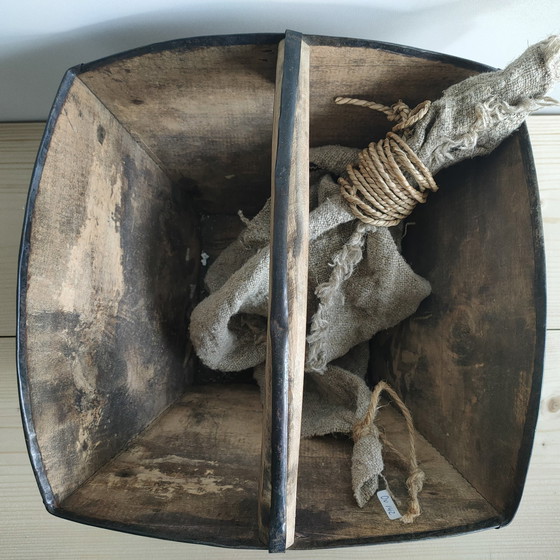 Image 1 of Antique Chinese Rice Basket With Cloth