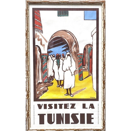 Vintage lithographic poster "Visit Tunisia - Yahia"