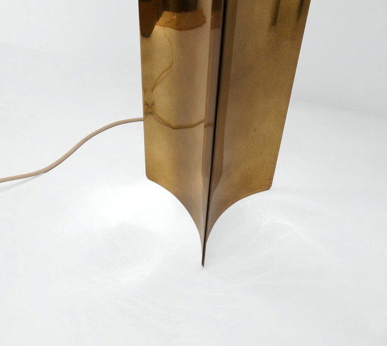 Image 1 of Space Age Lamp In Folded Brass 1970