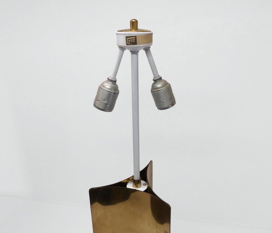 Image 1 of Space Age Lamp In Folded Brass 1970