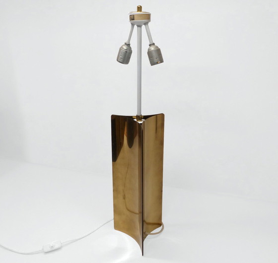 Image 1 of Space Age Lamp In Folded Brass 1970