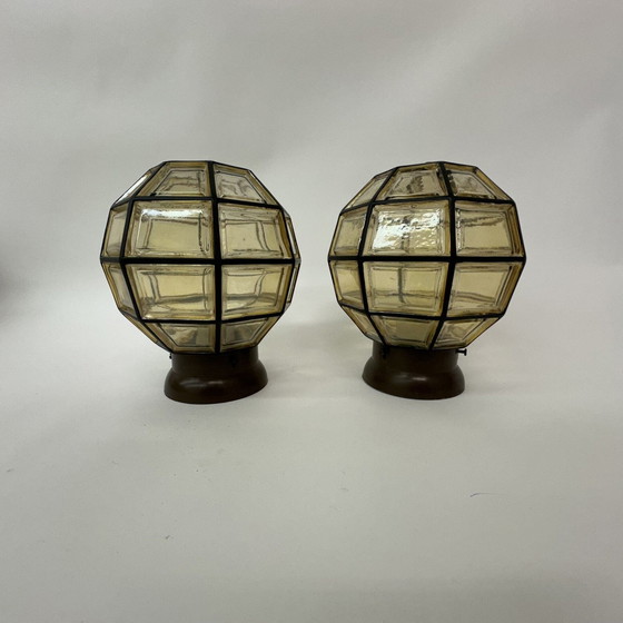 Image 1 of 2x Limburg Glashutte Allemagne lampes de plafond , 1960's