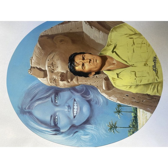 Image 1 of Vintage painting "Comme un roseau ..." by Cécile Beauregard for M.Gourdon, 1965