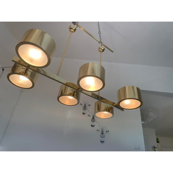 Image 1 of Italian Sputnik Chandelier Metal Gold