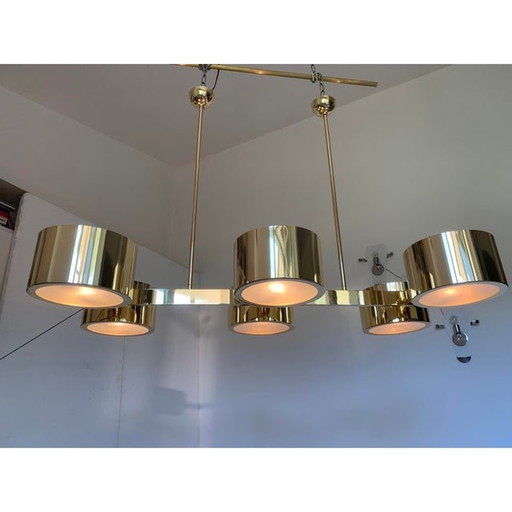 Italian Sputnik Chandelier Metal Gold