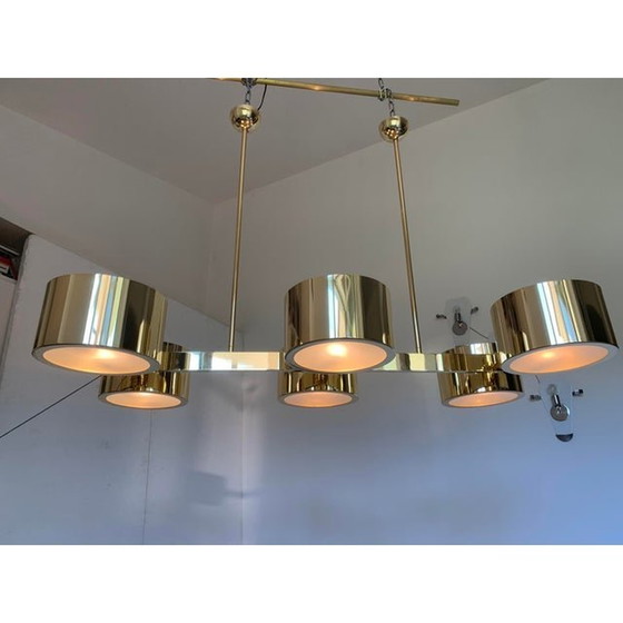 Image 1 of Italian Sputnik Chandelier Metal Gold