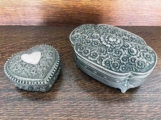 Repousse jewelry boxes