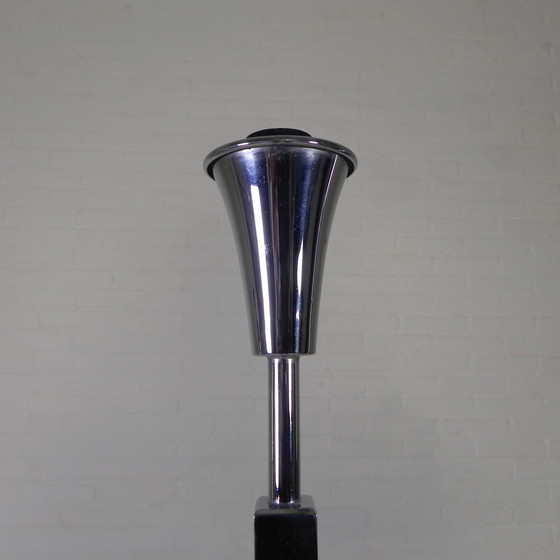 Image 1 of Standing Chromed Lamp In Art Deco Style, Jules Dewaele Bruxelles, 1950s