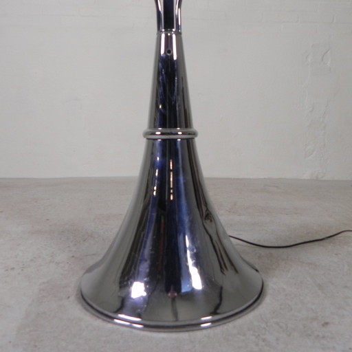 Standing Chromed Lamp In Art Deco Style, Jules Dewaele Bruxelles, 1950s