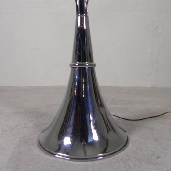 Image 1 of Standing Chromed Lamp In Art Deco Style, Jules Dewaele Bruxelles, 1950s