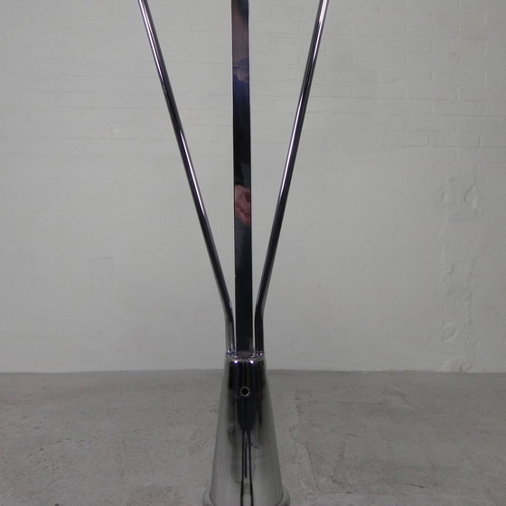 Image 1 of Standing Chromed Lamp In Art Deco Style, Jules Dewaele Bruxelles, 1950s