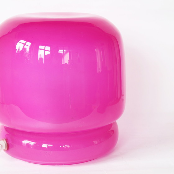 Image 1 of Retro Pink Glass Mushroom Lamp