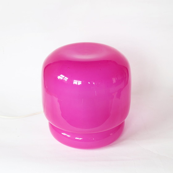 Image 1 of Retro Pink Glass Mushroom Lamp