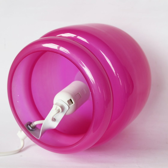 Image 1 of Retro Pink Glass Mushroom Lamp