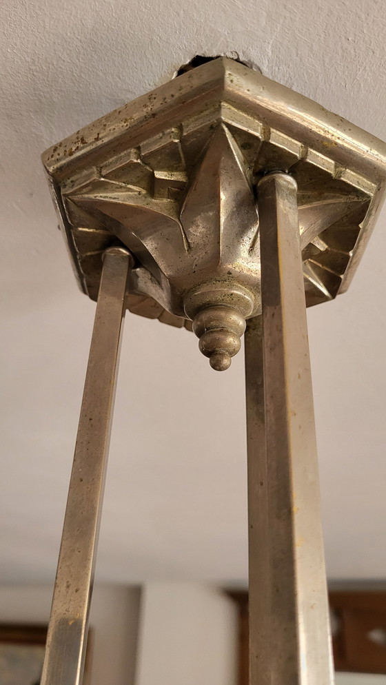 Image 1 of Art Deco chandelier Muller Frères Lunéville 1930