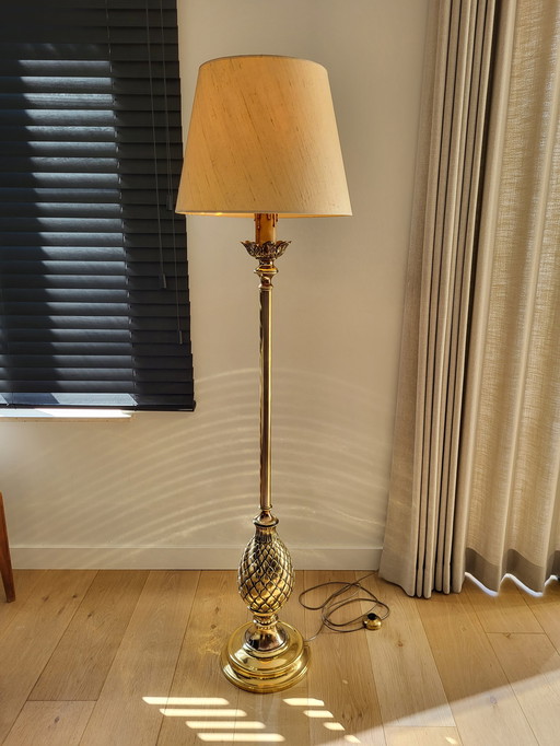 Hollywood Regency brass pineapple floor lamp