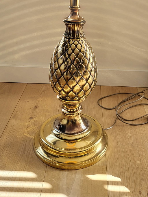 Hollywood Regency brass pineapple floor lamp