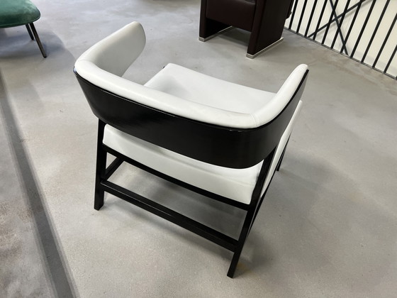 Image 1 of Molinari Fauteuil Thelma cuir blanc noir