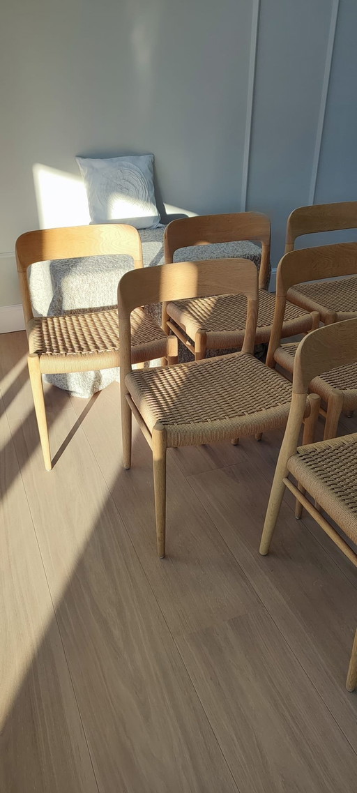 Niels Otto Møller Chairs, 7 Pieces, Model 56 and 75