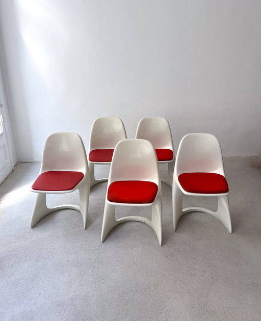 Set Of 4 Space Age Designer Chairs From The 1970S, Originals By Casala