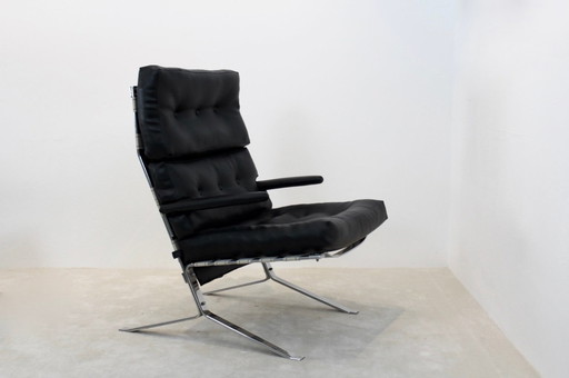 Mid-Century Belgian High-Back Lounge Chair