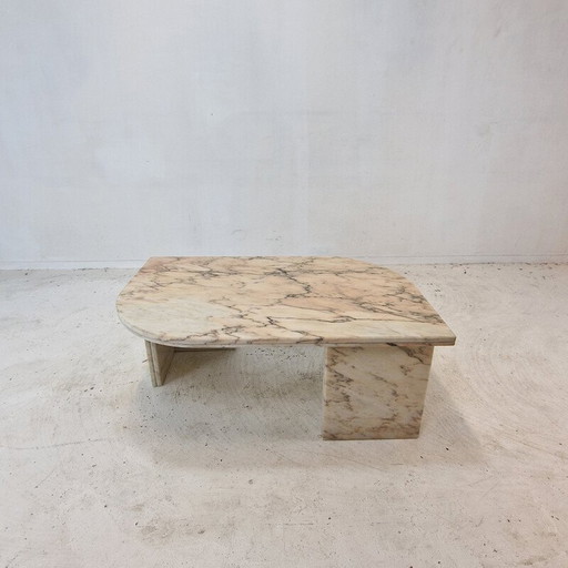 Vintage marble coffee table, Italy 1980