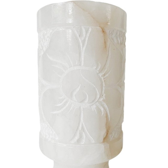 Image 1 of Vintage table lamp alabaster natural stone