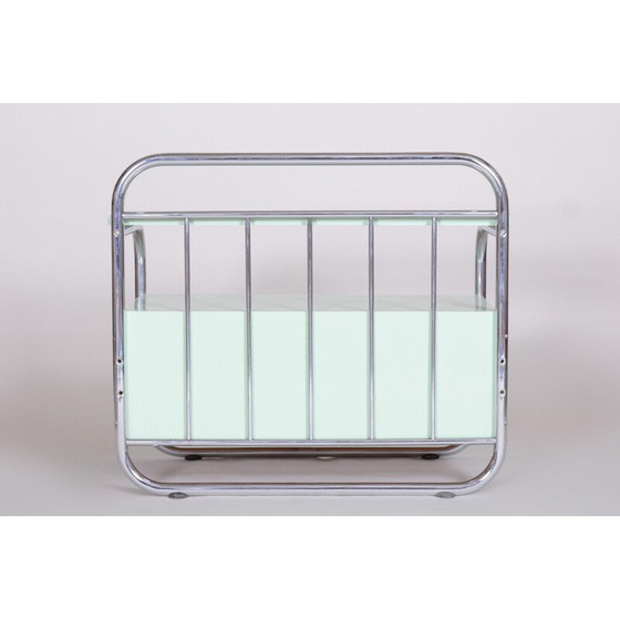 Image 1 of Vintage Bauhaus cabinet in chrome-plated steel and lacquered wood, Czechia 1930s