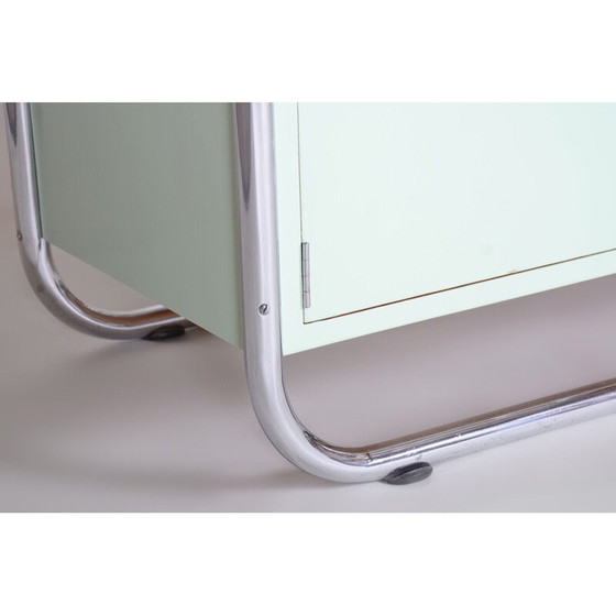 Image 1 of Vintage Bauhaus cabinet in chrome-plated steel and lacquered wood, Czechia 1930s