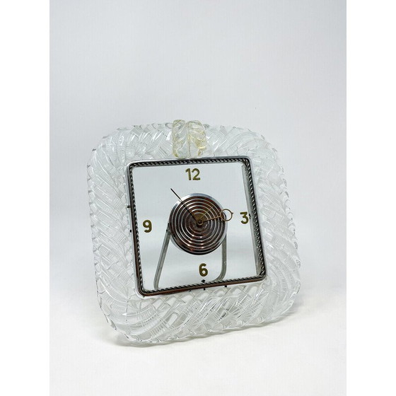 Image 1 of Mid-century Art Deco table clock in Murano glass, 1950s
