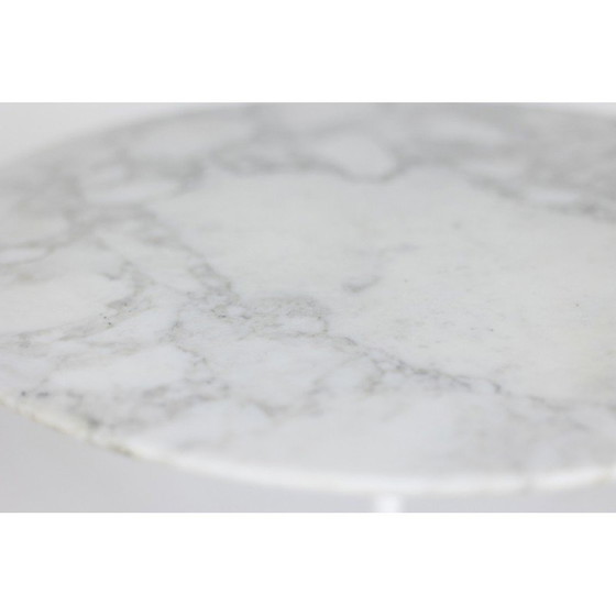 Image 1 of Vintage “Tulip” pedestal table in marble and cast aluminum for Florence Knoll