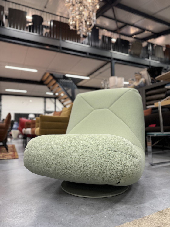 Image 1 of Label Bean Armchair Green fabric swivel chair