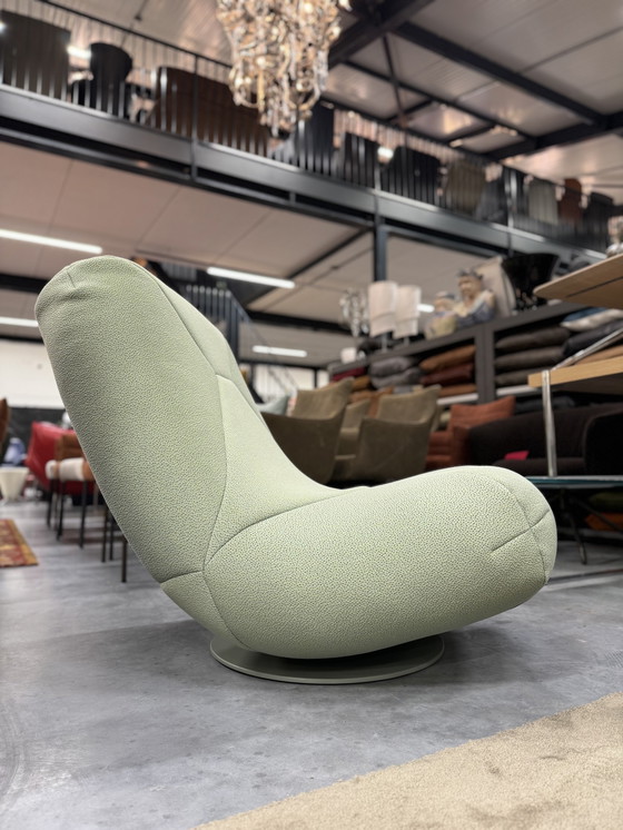 Image 1 of Label Bean Armchair Green fabric swivel chair